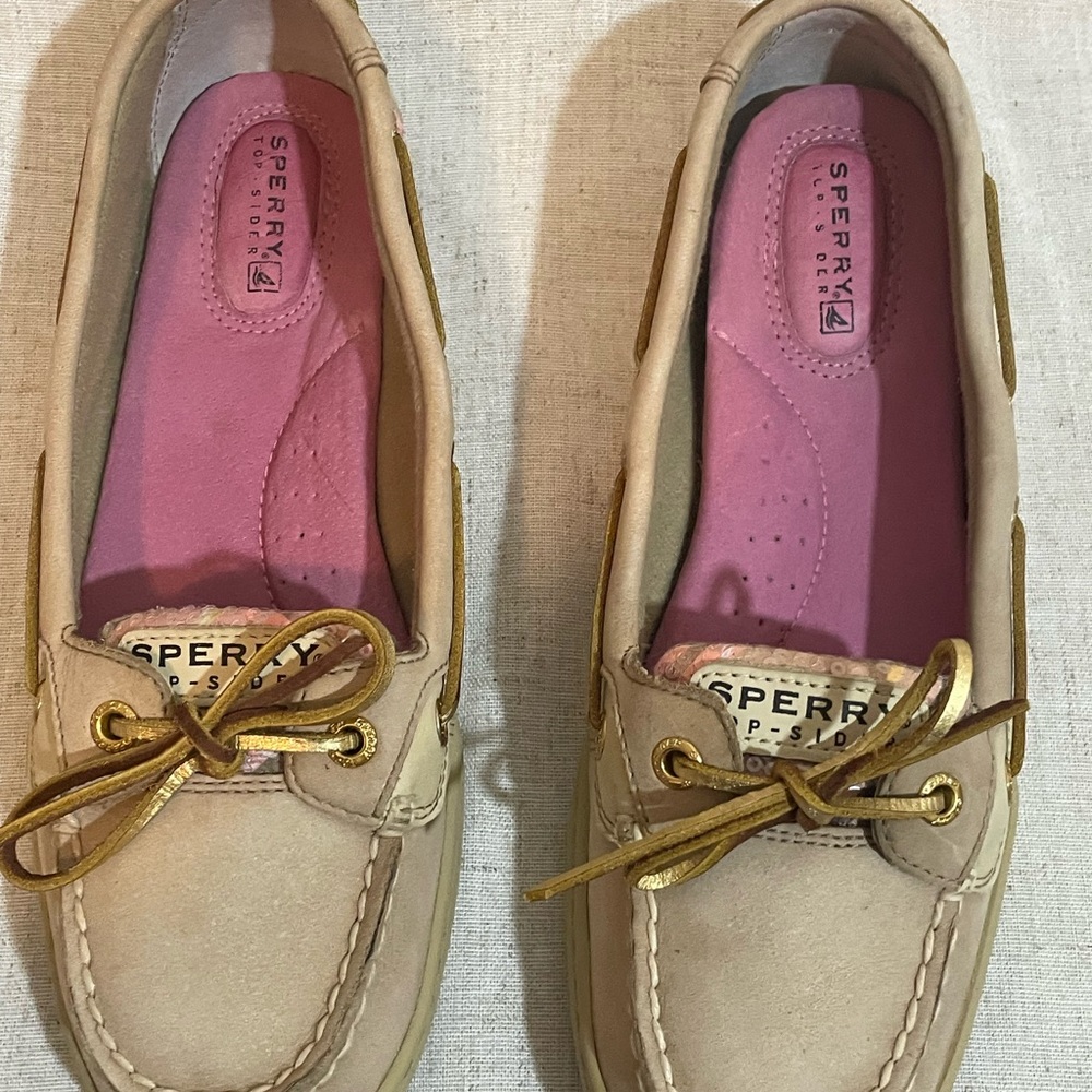 Sperry Topsiders Pink and gold